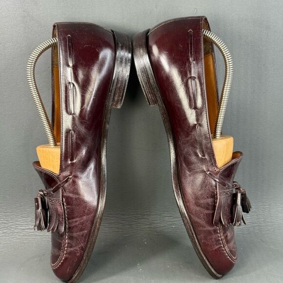 Vintage Salvatore Ferragamo Burgundy Calfskin Tassel Loafers – Men’s 11.5 main image 6